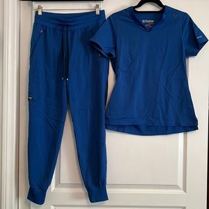 Grey’s Anatomy Royal Blue Jogger Scrub Set. Great Condition!